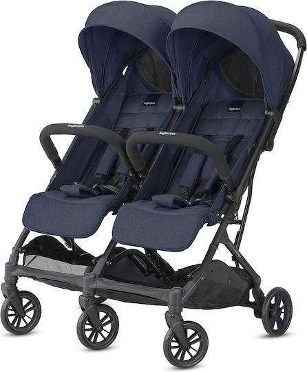 Inglesina Twin Sketch Double Stroller Suitable from 6+ Months Black Navy 12.5kg