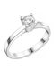 Single Stone Ring In 18K White Gold With Diamond