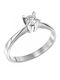 Single Stone Ring In 18K White Gold With Diamond