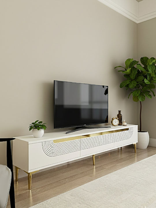 Έπιπλο Τηλεόρασης Χρυσό Μ180xΠ30xΥ41cm