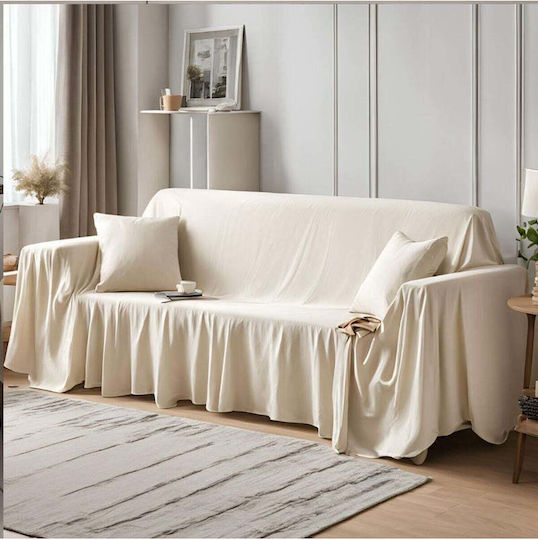 SteweHome Покривка Триместен Диван 180x300см Екрю