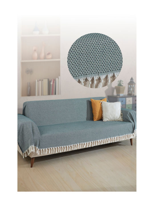 SteweHome Ριχτάρι Τριθέσιου Καναπέ 180x300εκ. Πετρόλ