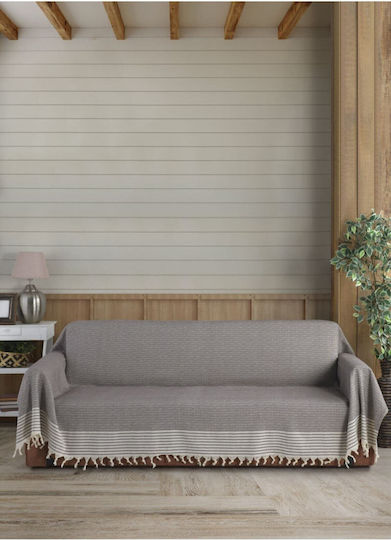 SteweHome Τριθέσιου Καναπέ Π180xΜ300cm Καφέ