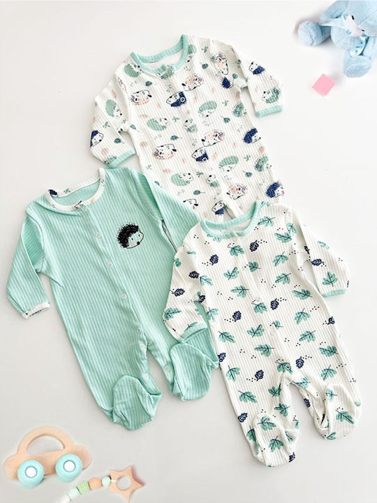SteweHome Set Of Multicolored Baby Bodysuits 3pcs