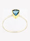 Ios Women's Ring with Stones Silver Gold Plated