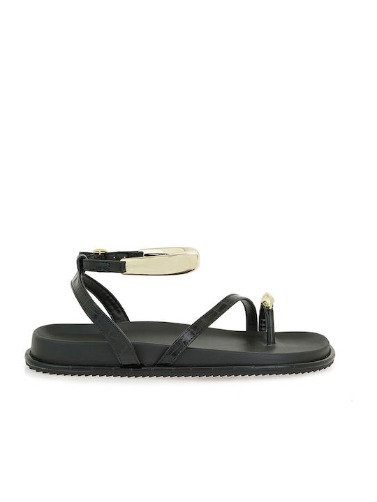 Exe Exe Damen Flache Sandalen Schwarz