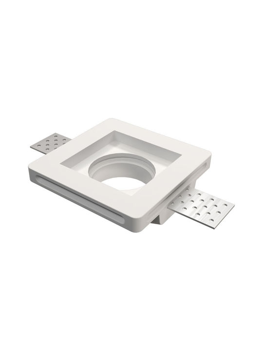 Gekas Gips Deckenstrahler Quadrat mit GU10 Glühbirnensockel Weiß Gekas Gips Deckenstrahler Quadrat mit GU10 Glühbirnensockel Weiß