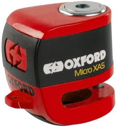 Oxford Xa5 Motorcycle Disc Brake Lock with Alarm Red Colour
