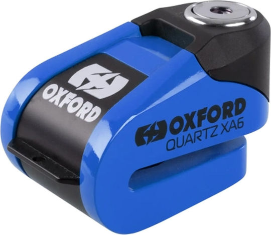 Oxford Xa6 Motorradschloss Scheibenbremse mit Alarm & Piezzo 6mm Blau Farbe