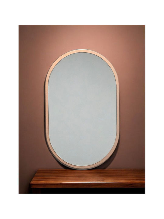 SteweHome Oval Badezimmerspiegel aus MDF 40x27cm Bronze