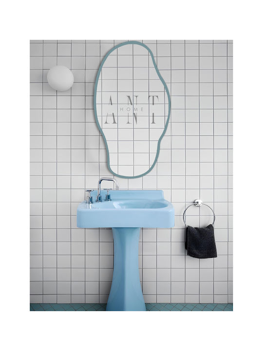 SteweHome Bathroom Mirror Made of MDF 75x40cm Blue