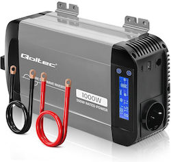 Qoltec Μετατροπέας Τάσης Pure Sine Wave 12v 230v 500/1000w Lcd Usb Usb‑c Συμβατός Lifepo4 Gel Agm Qoltec Μετατροπέας Τάσης Pure Sine Wave 12v 230v 500/1000w Lcd Usb Usb‑c Συμβατός Lifepo4 Gel Agm