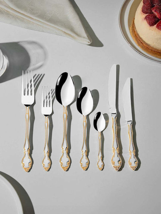SteweHome Cutlery Set Stainless Steel Gold 89 Pieces