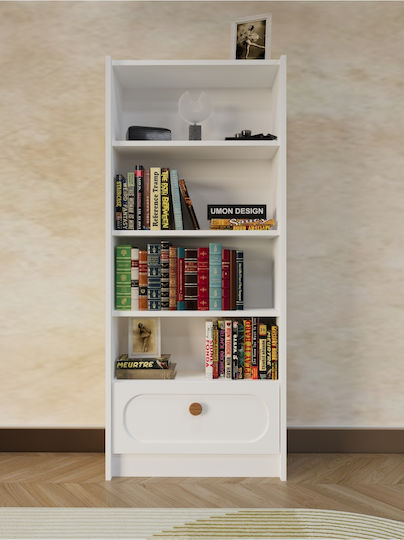 Bibliotecă Albă 65x22x150 cm
