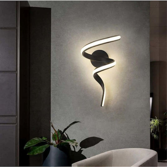 SteweHome Modern Wall Lamp with Integrated LED Black