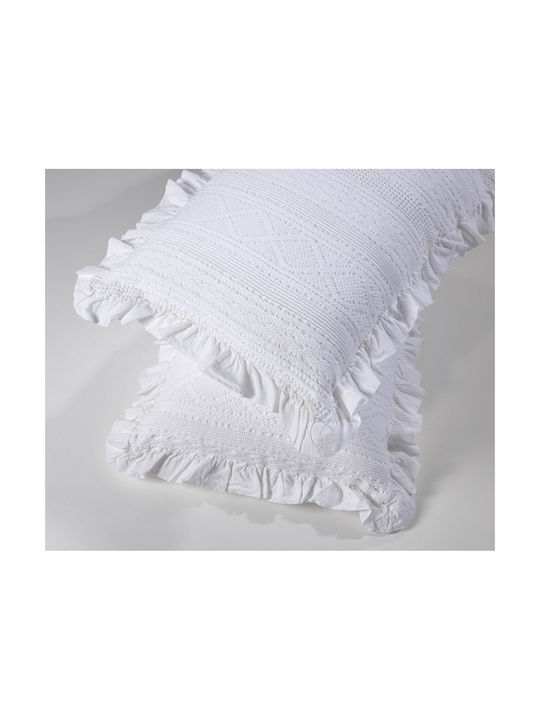 Down Town Home Μαξιλαροθήκη White 40x60εκ.