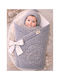 SteweHome Nursery Swaddling Gray Blanket with Animal 85x85cm