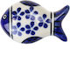 Magnet Ceramic Synchronia Pește Albastru Flori