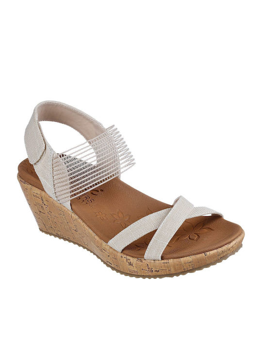 Beverleecasual Outing Platforme Dama de Vară Tip Slip On Bej