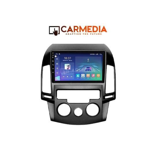Carmedia Ηχοσύστημα Αυτοκινήτου για Hyundai i30 2007-2012 με A/C (Bluetooth/USB/WiFi/GPS/Apple-Carplay/Android-Auto) με Οθόνη Αφής 9"