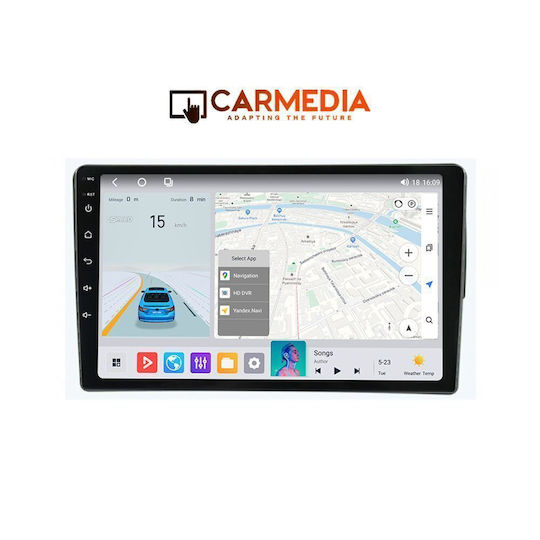 Carmedia Автомобилна Аудио Система за Fiat 500 2016 (Bluetooth/USB/Wi-Fi/GPS/Apple CarPlay/Android Auto) с Touch Screen 9"