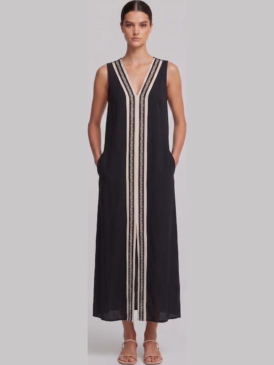 Derpouli Summer Midi Dress Black
