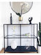 Metal Console Table with Glass Top Transparent L80xW30xH90cm