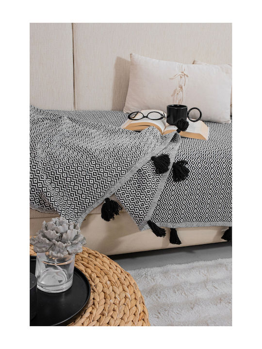 SteweHome Armchair Throw 115x201cm Black