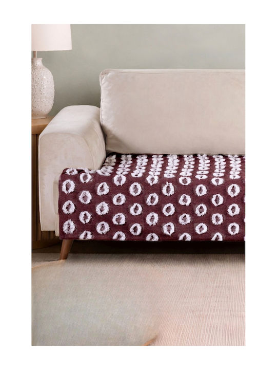 SteweHome Armchair Throw Jacquard 100x200cm Burgundy