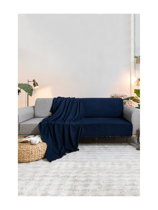 SteweHome Ριχτάρι Πολυθρόνας Ζακάρ 170x200εκ. Μπλε