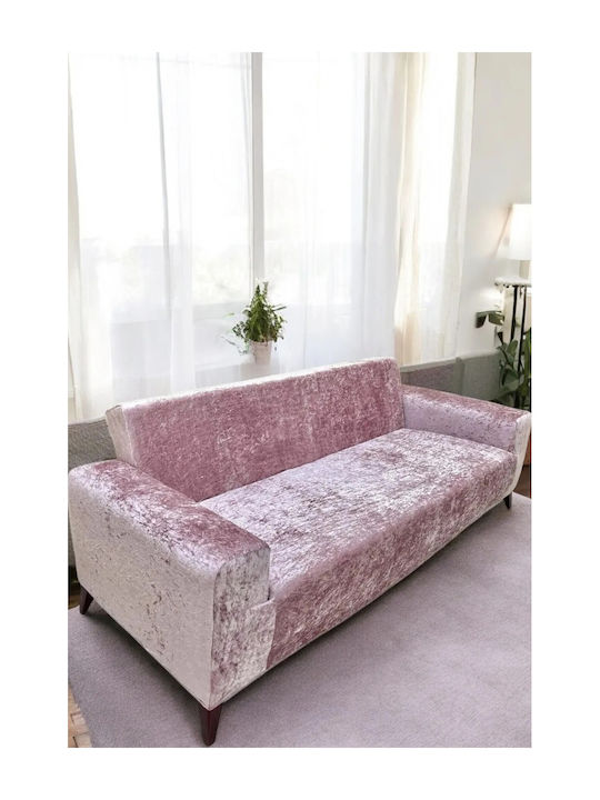SteweHome Velvet Sofa Throw 2 Seater 180x230cm Pink