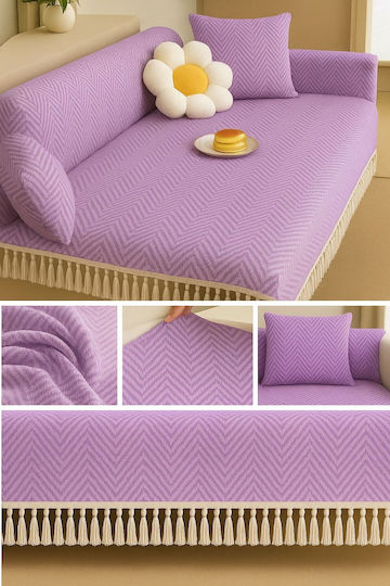 SteweHome Cuverturi Pentru Canapea De Fotoliu P180xL215cm Lila SteweHome Cuverturi Pentru Canapea De Fotoliu P180xL215cm Lila