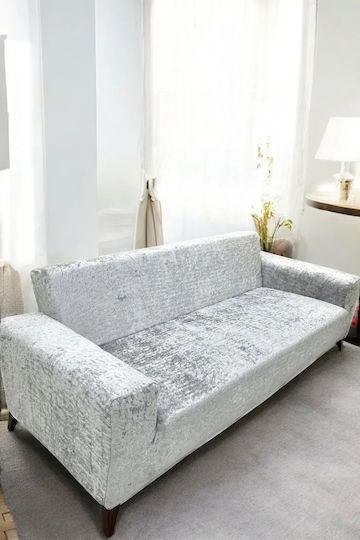 SteweHome Sofa Throw 2 Seater Velvet 180x230cm Gray