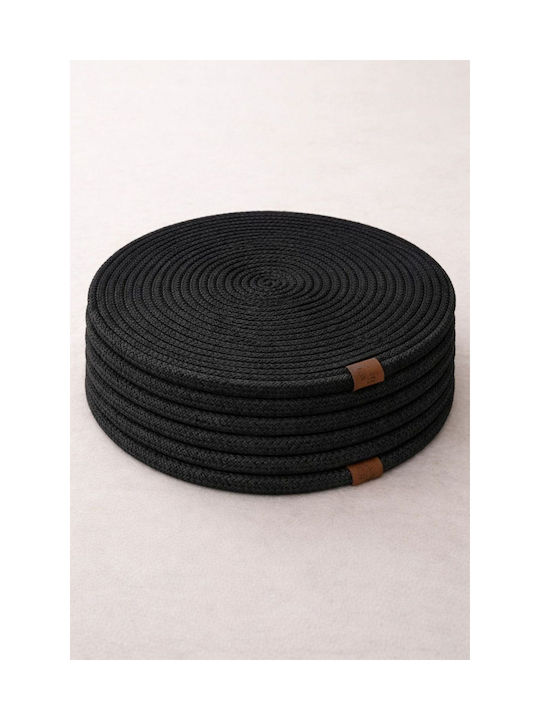 SteweHome Seturi De Masă Din Plastic Negru 32x32cm 6 Bucăți