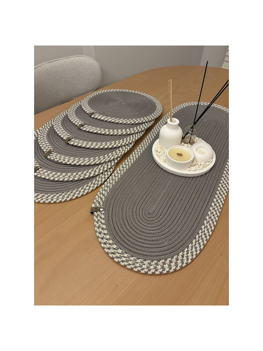 SteweHome Tischsets Korbweide Grau 80x30cm 6 Stück