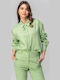 Daniela Long Sleeve Women's Linen Shirt Olive