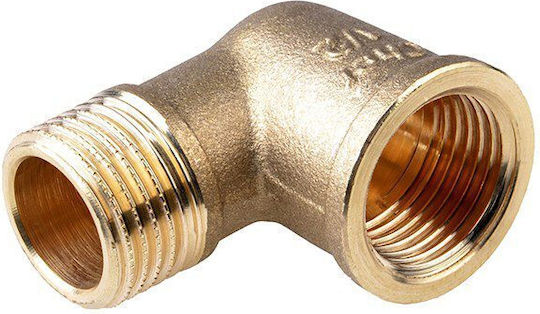 Rohrbogenarmatur Messing 1/2" Männlich – Weiblich