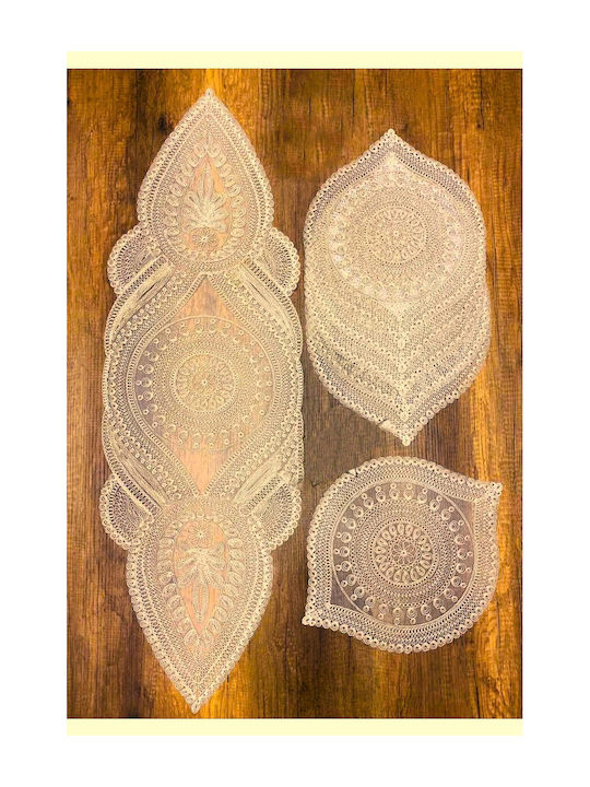 SteweHome Ράνερ με Κέντημα Σετ Μοντέρνο 110x40εκ.
