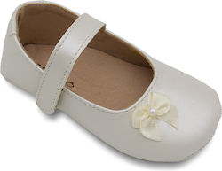 Gorgino Christening Leather Soft Sole Ecru Pump...