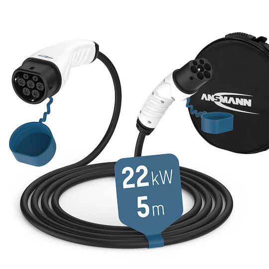 Ansmann Καλώδιο Φόρτισης Τριφασικό 5m Type 2 - Type 2 8851720