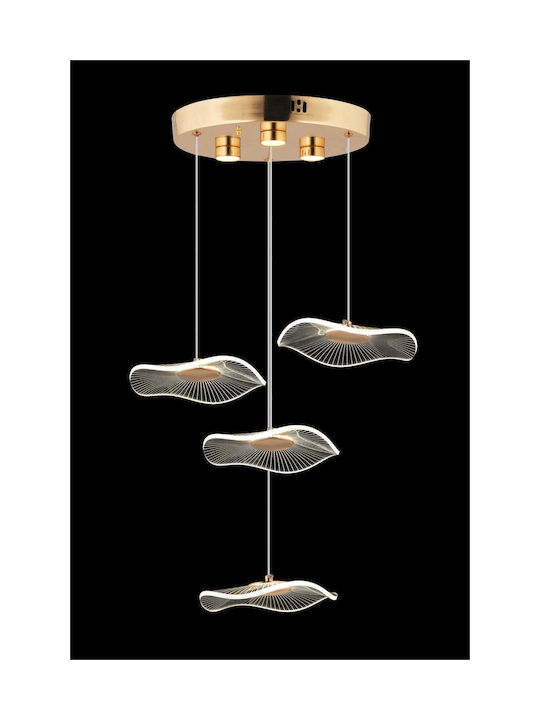 SteweHome Yellow Pendant Ceiling Light with Crystals 35x35x81cm