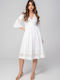 Rochie De Vară Midi Rochie-Cămașă Albă