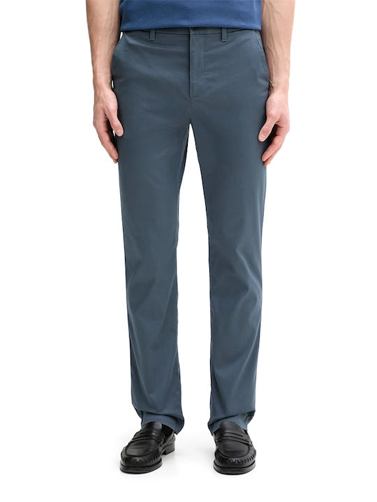 Elastic Trousers in Slim Fit Blue