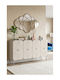 SteweHome Sideboard aus Holz & Glas mit Spiegel Vielseitig 120x32x75cm
