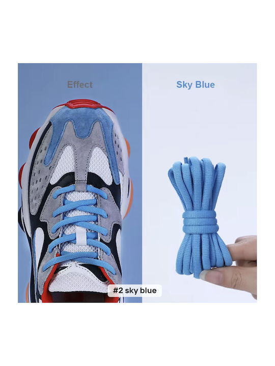 Şireturi De Pantofi Sport Oval Albastru Cer Sky 120cm