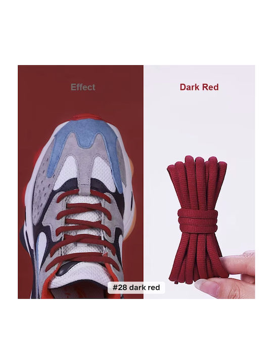 Κορδόνια Αθλητικών Παπουτσιών Oval Dark Red 120 Cm