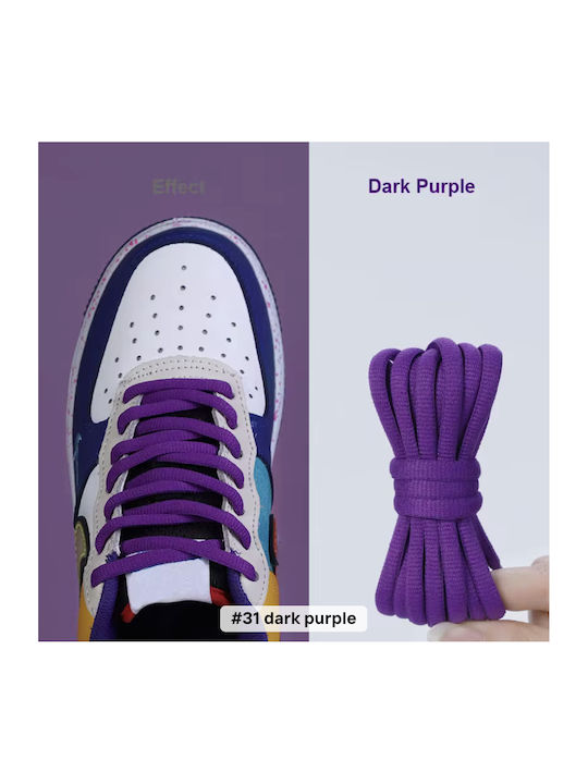 Şireturi De Pantofi Sport Oval Violet Închis 120 Cm