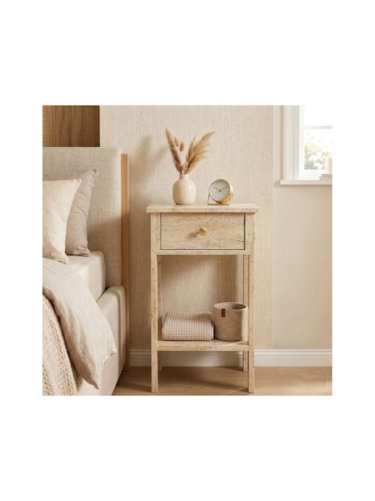 Wooden Gold Bedside Table 40x35x70cm