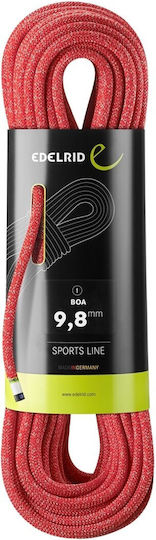 Edelrid Dynamic Climbing Rope with Length 40m Red