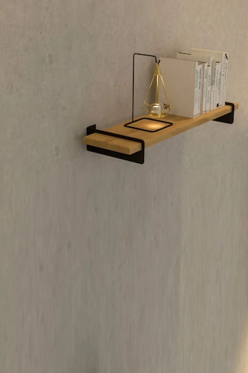 Стенен Кафяв Рафт 60x16x7см